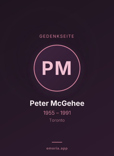 Gedenkportrait von Peter McGehee