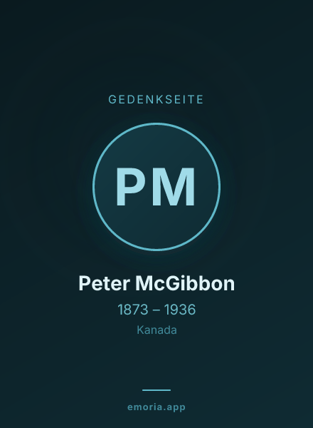 Gedenkportrait von Peter McGibbon