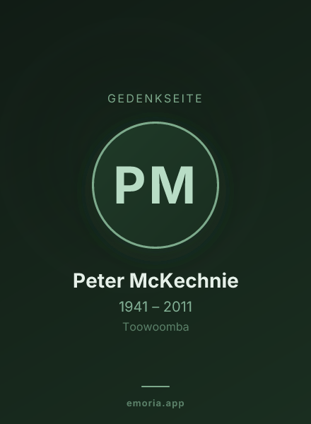 Gedenkportrait von Peter McKechnie