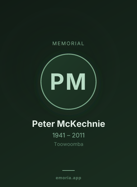 Memorial portrait of Peter McKechnie