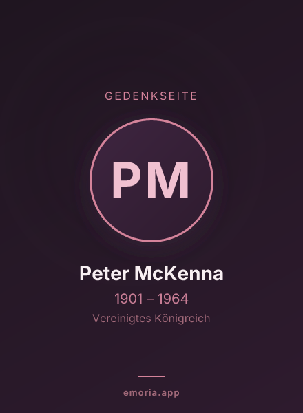 Gedenkportrait von Peter McKenna