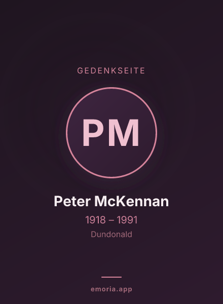 Gedenkportrait von Peter McKennan