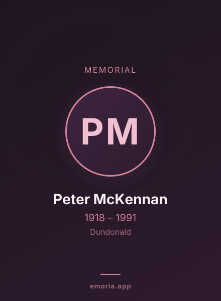 Memorial portrait of Peter McKennan