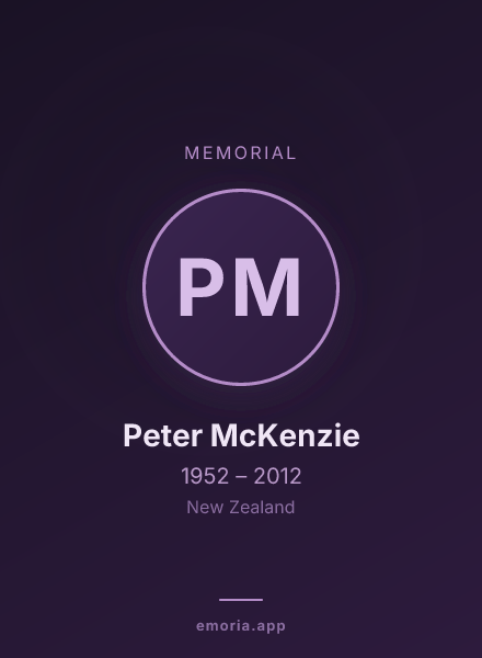 Memorial portrait of Peter McKenzie