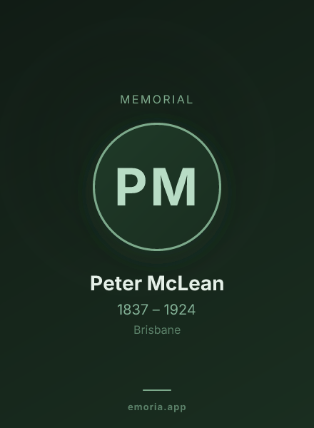Memorial portrait of Peter McLean