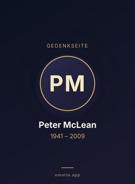 Gedenkportrait von Peter McLean