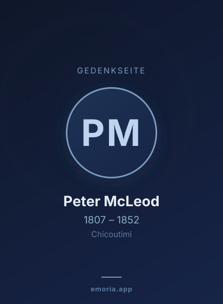Gedenkportrait von Peter McLeod