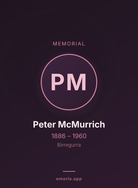 Memorial portrait of Peter McMurrich