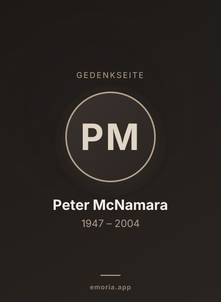 Gedenkportrait von Peter McNamara