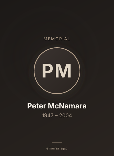 Memorial portrait of Peter McNamara