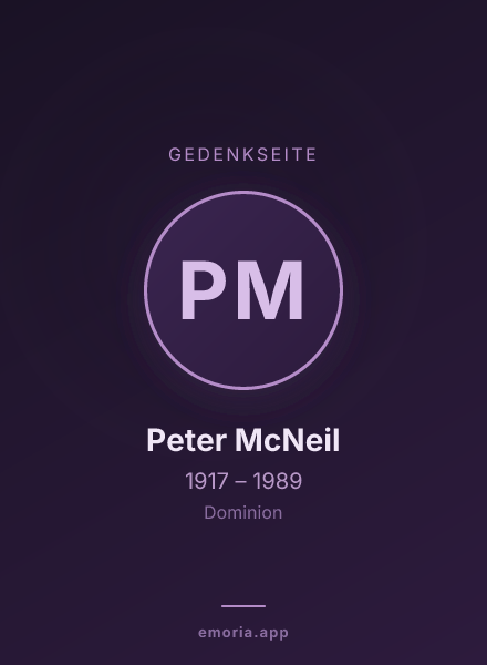 Gedenkportrait von Peter McNeil