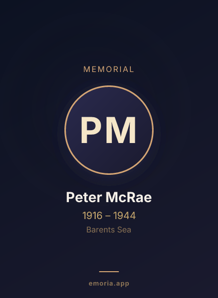 Memorial portrait of Peter McRae