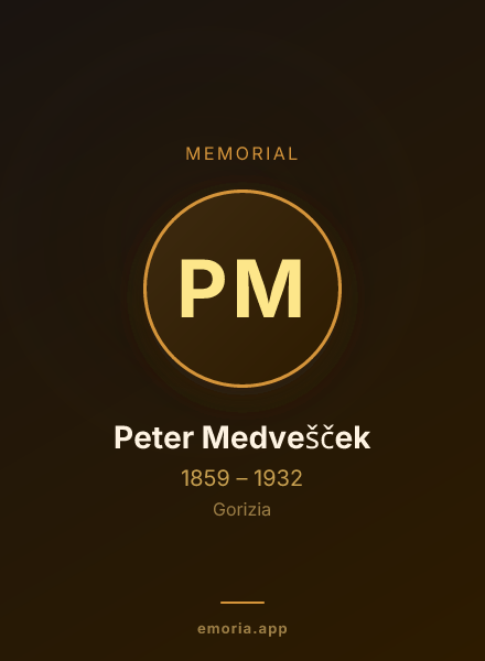 Memorial portrait of Peter Medvešček