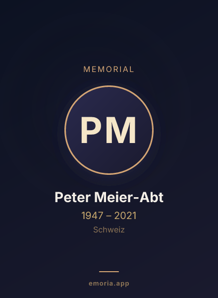 Memorial portrait of Peter Meier-Abt