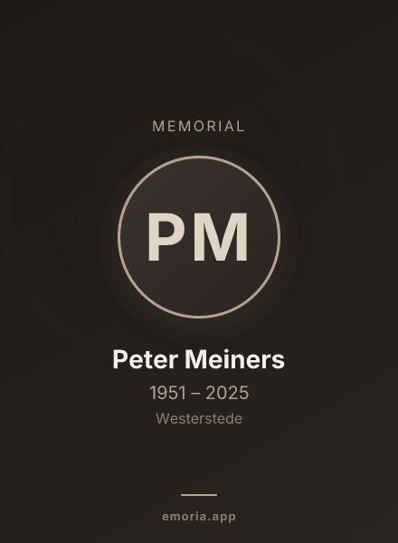 Memorial portrait of Peter Meiners
