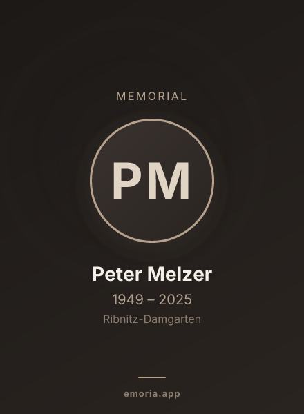 Memorial portrait of Peter Melzer