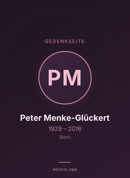 Gedenkportrait von Peter Menke-Glückert