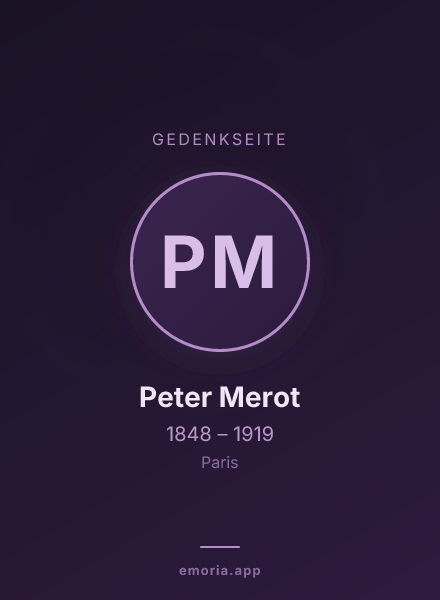 Gedenkportrait von Peter Merot