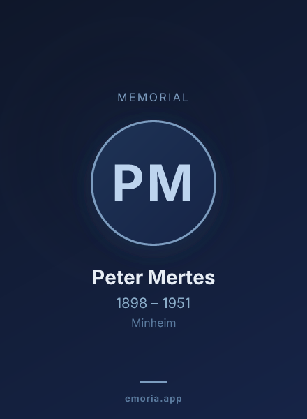 Memorial portrait of Peter Mertes
