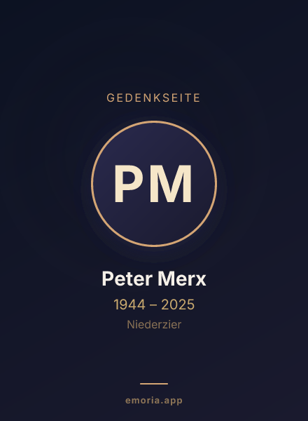 Gedenkportrait von Peter Merx