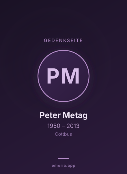 Gedenkportrait von Peter Metag