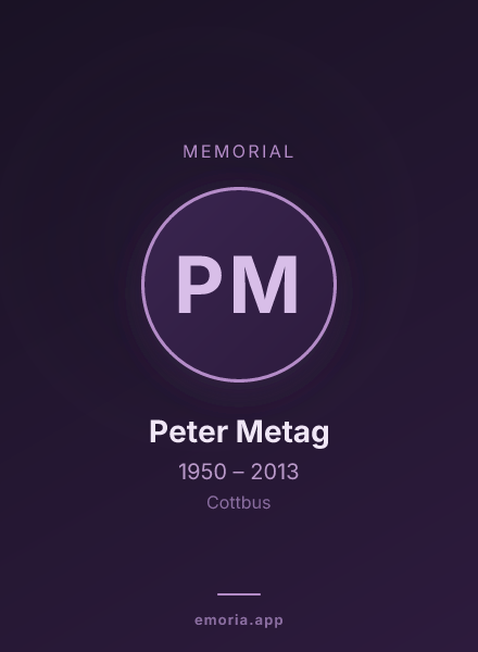 Memorial portrait of Peter Metag