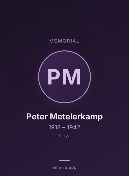 Memorial portrait of Peter Metelerkamp