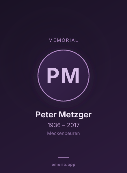 Memorial portrait of Peter Metzger