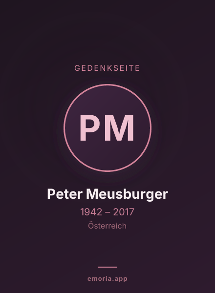 Gedenkportrait von Peter Meusburger