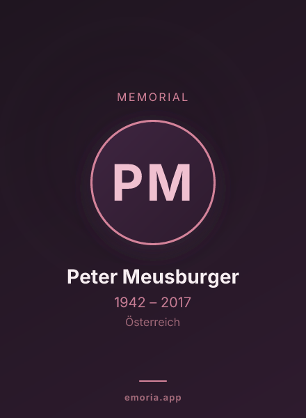 Memorial portrait of Peter Meusburger