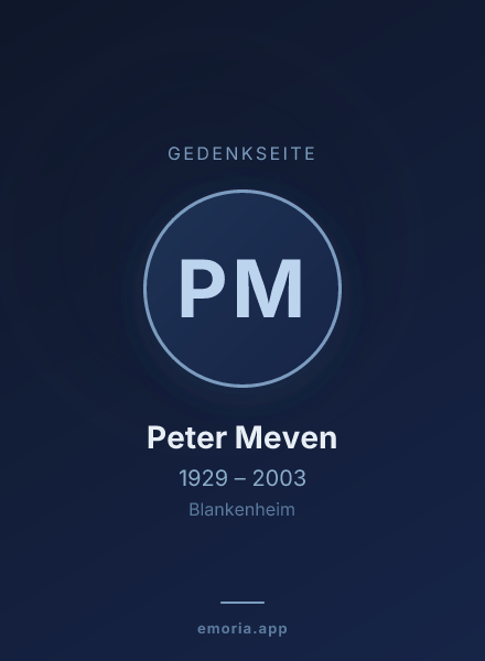 Gedenkportrait von Peter Meven