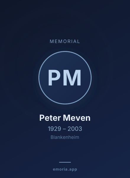 Memorial portrait of Peter Meven
