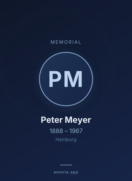 Memorial portrait of Peter Meyer