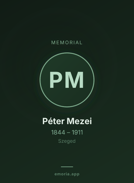 Memorial portrait of Péter Mezei