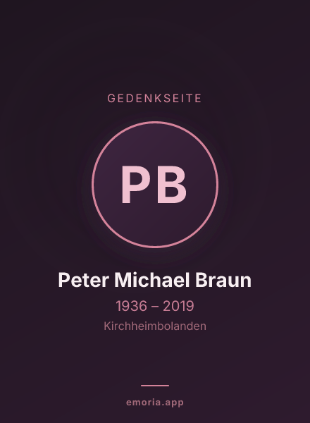 Gedenkportrait von Peter Michael Braun