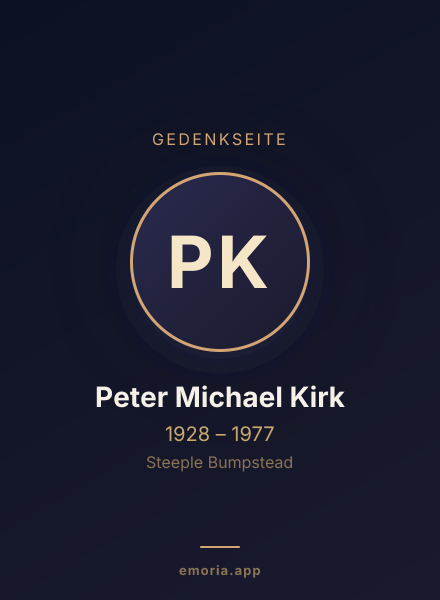 Gedenkportrait von Peter Michael Kirk