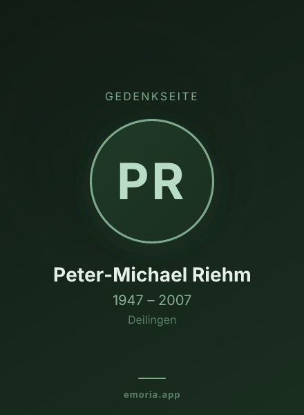 Gedenkportrait von Peter-Michael Riehm