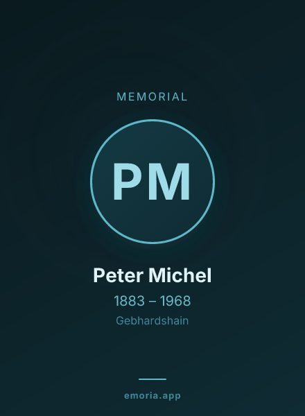 Memorial portrait of Peter Michel