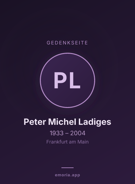 Gedenkportrait von Peter Michel Ladiges