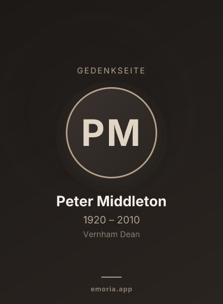 Gedenkportrait von Peter Middleton