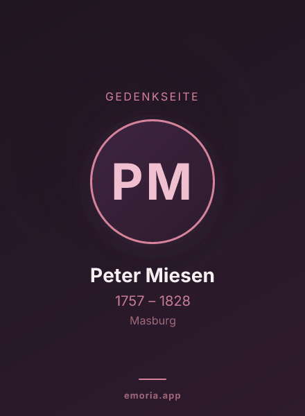 Gedenkportrait von Peter Miesen