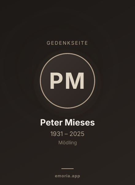 Gedenkportrait von Peter Mieses