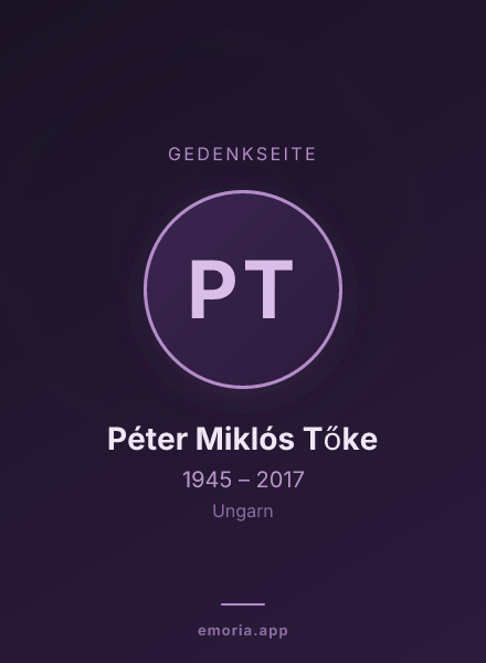 Gedenkportrait von Péter Miklós Tőke