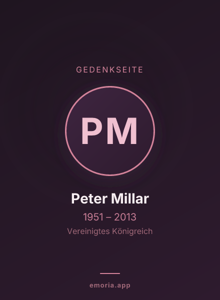 Gedenkportrait von Peter Millar