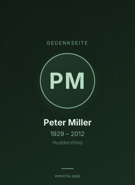 Gedenkportrait von Peter Miller
