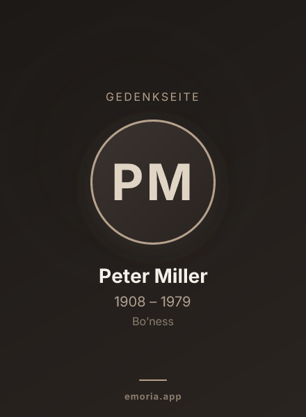 Gedenkportrait von Peter Miller