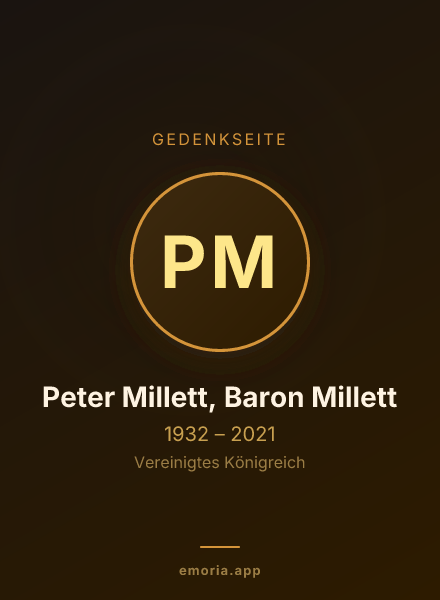 Gedenkportrait von Peter Millett, Baron Millett