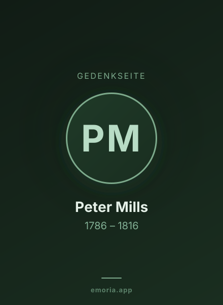 Gedenkportrait von Peter Mills