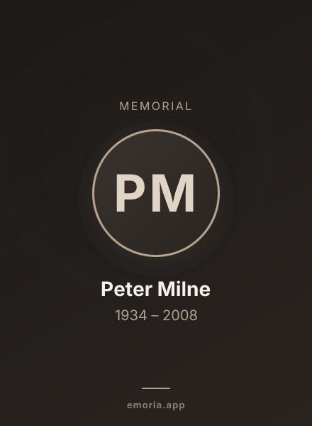 Memorial portrait of Peter Milne