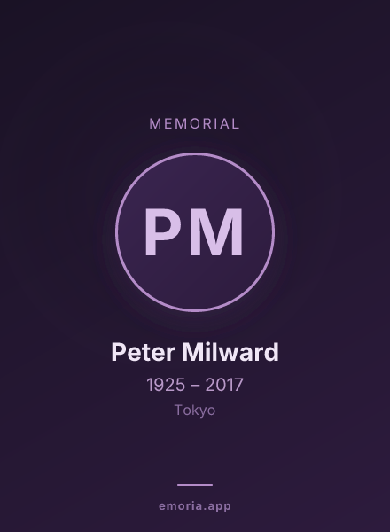 Memorial portrait of Peter Milward